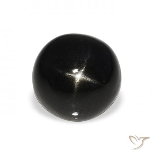 4.27ct 天然 ブラック スターディオプサイド, ラウンド, オペーク