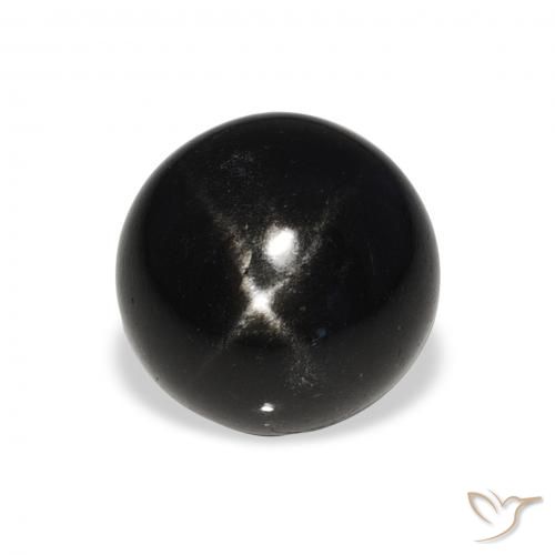 7.08ct 天然 ブラック スターディオプサイド, ラウンド, オペーク