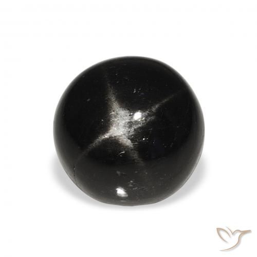 7.23ct 天然 ブラック スターディオプサイド, ラウンド, オペーク