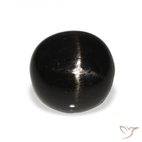 6.00ct 天然 ブラック スターディオプサイド, ラウンド, オペーク