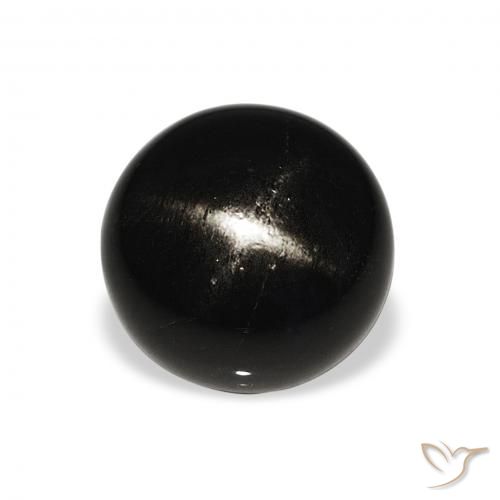 6.07ct 天然 ブラック スターディオプサイド, ラウンド, オペーク