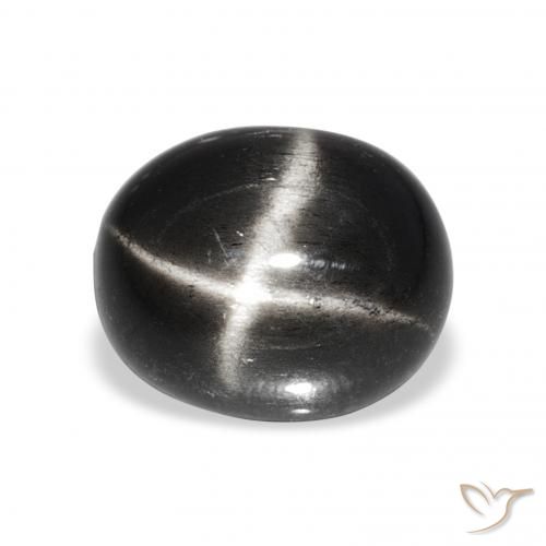 6.48ct ブラック スターディオプサイド, 楕円形, オペーク