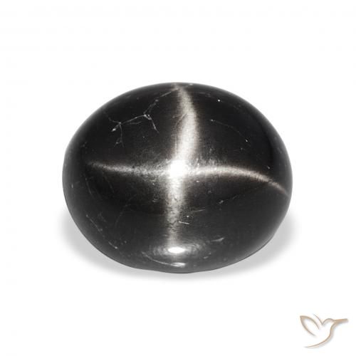 6.78ct ブラック スターディオプサイド, 楕円形, オペーク