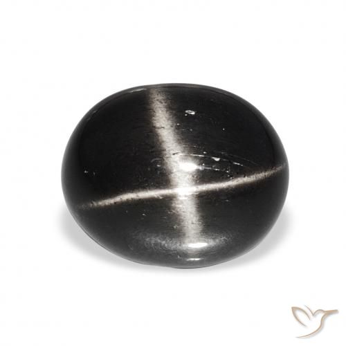 7.15ct ブラック スターディオプサイド, 楕円形, オペーク