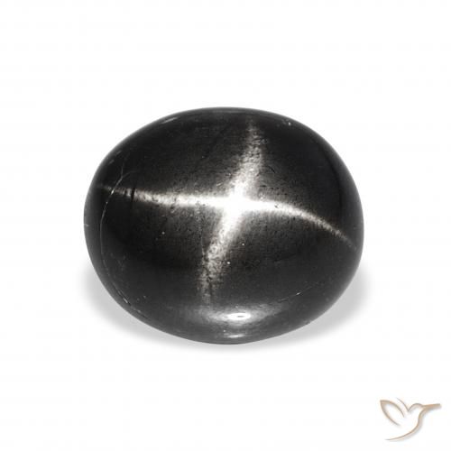 5.74ct ブラック スターディオプサイド, 楕円形, オペーク