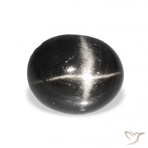 6.01ct ブラック スターディオプサイド, 楕円形, オペーク