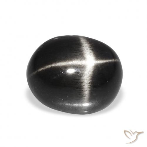 6.78ct ブラック スターディオプサイド, 楕円形, オペーク