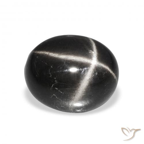 6.35ct ブラック スターディオプサイド, 楕円形, オペーク