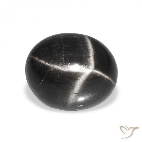 6.58ct ブラック スターディオプサイド, 楕円形, オペーク