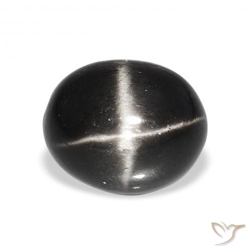 6.92ct ブラック スターディオプサイド, 楕円形, オペーク