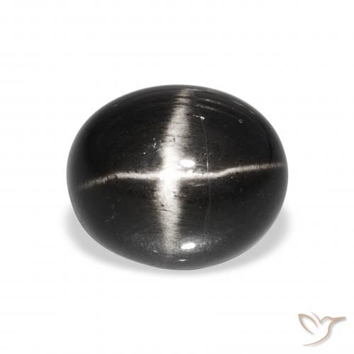 6.98ct ブラック スターディオプサイド, 楕円形, オペーク