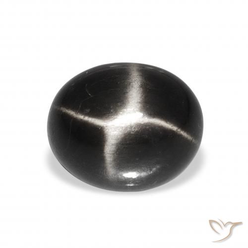 6.30ct ブラック スターディオプサイド, 楕円形, オペーク