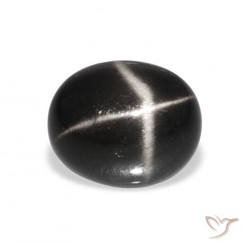 7.59ct ブラック スターディオプサイド, 楕円形, オペーク