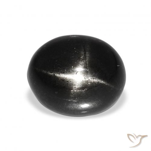 6.48ct ブラック スターディオプサイド, 楕円形, オペーク