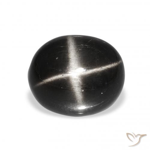 6.11ct ブラック スターディオプサイド, 楕円形, オペーク