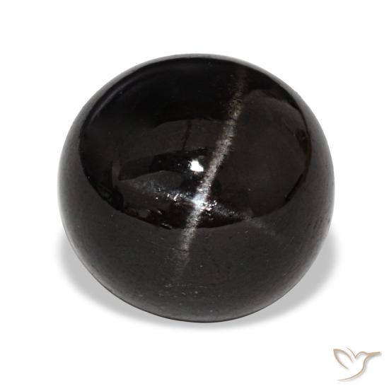 4.65カラットの天然黒スターダイオプサイド（9.22 mm・ラウンドカット）