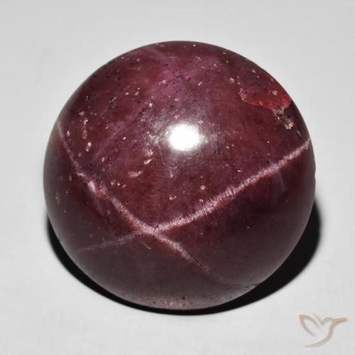 55.54ct 天然 マホガニーレッド スターガーネット, ラウンド, オペーク