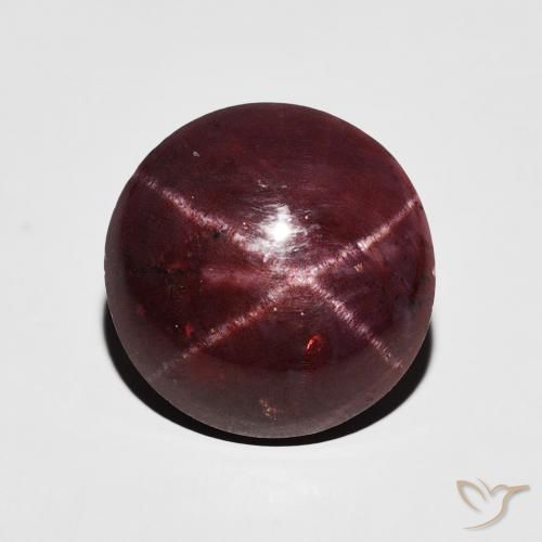 8.57ct 天然 ダークレッド スターガーネット, ラウンド, オペーク