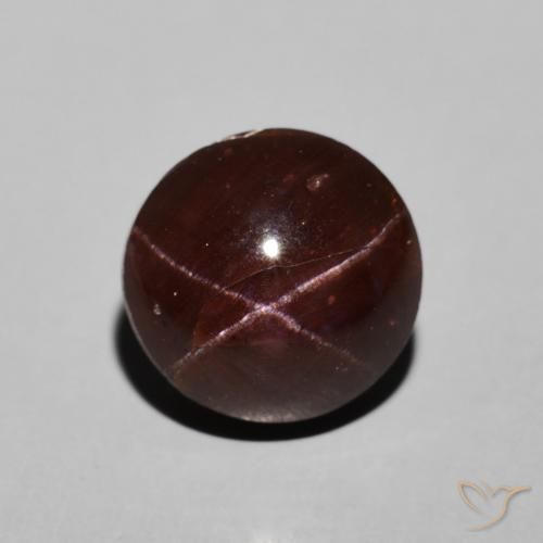 6.50ct 天然 ダークレッド スターガーネット, ラウンド, オペーク