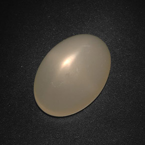12.67カラットの天然クリームスタームーンストーン（18.7×13.1 mm・透明）