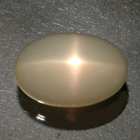 34.17カラットの天然クリームスタームーンストーン（21.5×14.2 mm・透明）