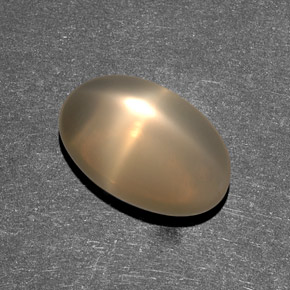 7.38カラットの天然クリーム色スタームーンストーン、透明、透明/半透明