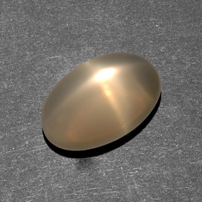 7.38カラットの天然クリーム色スタームーンストーン、透明、透明/半透明