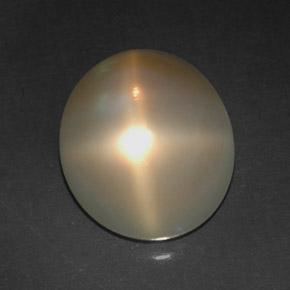 4.91カラットの天然オレンジクリームスタームーンストーン（10.9×9.7 mm・透明）