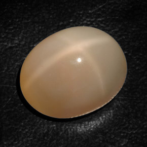 17.94カラットの天然クリームピーチスタームーンストーン（17.3×14.3 mm・透明）