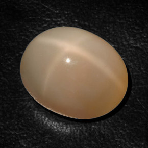 17.94カラットの天然クリームピーチスタームーンストーン（17.3×14.3 mm・透明）