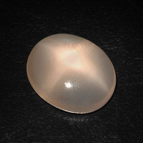8.87カラットの天然クリームピーチスタームーンストーン（16.5×13.7 mm・透明）