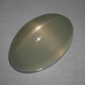 17.69カラットの天然スモークスタームーンストーン、オーバルカット、半透明