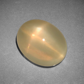 11.52カラットの天然オレンジクリームスタームーンストーン（14.9×11.5 mm・透明）