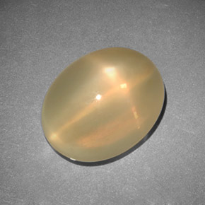 11.52カラットの天然オレンジクリームスタームーンストーン（14.9×11.5 mm・透明）