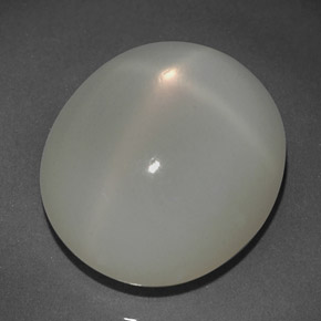 13.78カラットの天然クリームスタームーンストーン（16.4×14.1 mm・透明）
