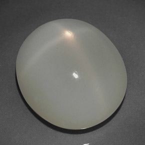 13.78カラットの天然クリームスタームーンストーン（16.4×14.1 mm・透明）