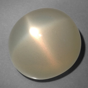 21.67カラットの天然クリームスタームーンストーン（15.2×13.7 mm・透明）