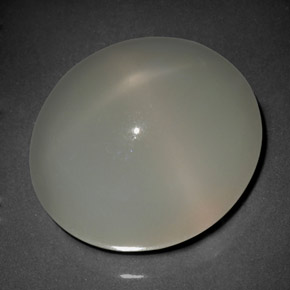 20.62カラットの天然クリームスタームーンストーン（17.2×15.1 mm・透明）