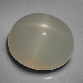 19.29カラットの天然クリームスタームーンストーン（16.6×14.2 mm・透明）
