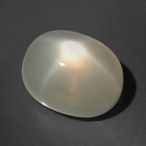 16.60カラットの天然クリームスタームーンストーン（15.7×11.8 mm・透明）