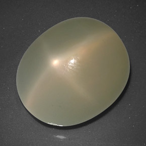 9.57カラットの天然クリームスタームーンストーン（13.8×11.8 mm・透明）