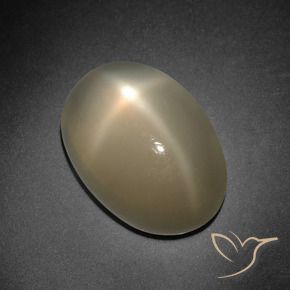 7.41カラットの天然ミディアムダークオレンジスタームーンストーン（14.2×10 mm・オーバルカット）