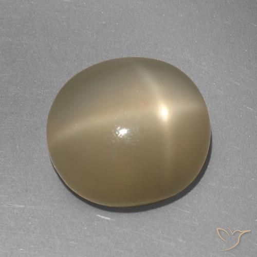 6.41ct 天然 茶色がかったオレンジ スタームーンストーン, 楕円形, 半透明