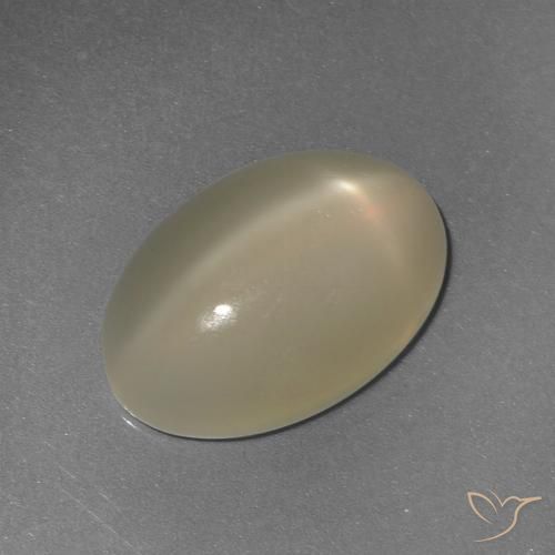 6.72ct 天然 ライトイエロー スタームーンストーン, 楕円形, 半透明
