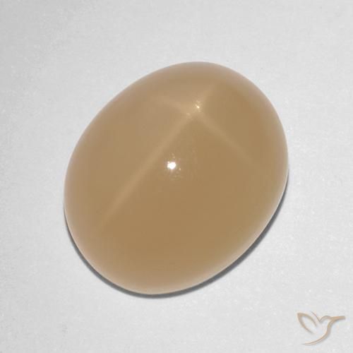7.88ct 天然 カンタロープオレンジ スタームーンストーン, 楕円形, 半透明
