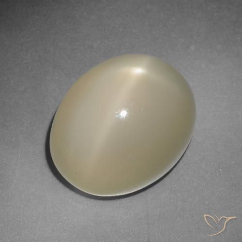 12.22カラットの天然オレンジイエロースタームーンストーン（14.5×11.7 mm・オーバルカット）