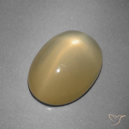 5.16ct 天然 ディジョンイエロー スタームーンストーン, 楕円形, 半透明