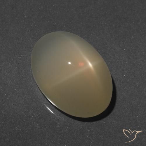 8.92ct 天然 ライトイエロー スタームーンストーン, 楕円形, 半透明