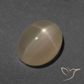 5.19カラットの天然茶色がかったオレンジスタームーンストーン、楕円形、半透明