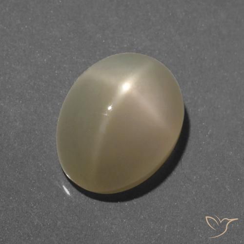 6.35ct 天然 ライトイエロー スタームーンストーン, 楕円形, 半透明